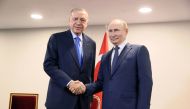 Russian President Vladimir Putin with Turkish President Tayyip Erdogan during a meeting in Tehran, Iran, July 19, 2022. (Reuters)