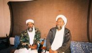 Osama bin Laden sits with his adviser Ayman al-Zawahiri, an Egyptian linked to the al Qaeda network, during an interview with Pakistani journalist Hamid Mir (not pictured) in an image supplied by Dawn newspaper November 10, 2001. Hamid Mir/Editor/Ausaf Newspaper for Daily Dawn/Handout via REUTERS/