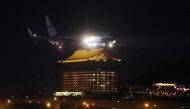 A plane carrying US House of Representatives Speaker Nancy Pelosi and other members of the US delegation arrives in Taipei, Taiwan, August 2, 2022. (REUTERS/Jameson Wu)