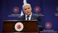File Photo: Israel's Foreign Minister Yair Lapid speaks during a news conference as he meets Turkey's Foreign Minister Mevlut Cavusoglu in Ankara, Turkey, June 23, 2022. (REUTERS/Umit Bektas)