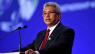 File photo of Sri Lanka's then president, Gotabaya Rajapaksa. Andy Buchanan/Pool via Reuters/File Photo