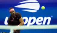Rafael Nadal of Spain serves to Richard Gasquet of France on day six of the 2022 U.S. Open tennis tournament at USTA Billie Jean King Tennis Center. Mandatory Credit: Danielle Parhizkaran-USA TODAY Sports