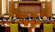 Iraqi Prime Minister Mustafa al-Kadhimi and Iraqi President Barham Salih and Iraqi speaker of Parliament Mohammed al-Halbousi meet with the leaders of the Iraqi national political parties, in Baghdad, on September 5, 2022.  Iraqi Prime Minister Media Office/Handout via REUTERS