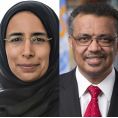 HE Dr Hanan Mohamed Al Kuwari and Dr Tedros Adhanom Ghebreyesus