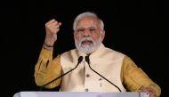 Prime Minister Narendra Modi gestures as he addresses a gathering after inaugurating a revamped colonial avenue in New Delhi, India, September 8, 2022. (REUTERS/Adnan Abidi)