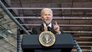 USPresident Joe Biden delivers remarks to tout the benefits of the 