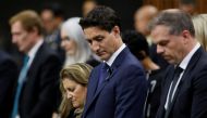 Canada's Prime Minister Justin Trudeau observes a moment of silence for the death of Britain's Queen Elizabeth in the House of Commons on Parliament Hill in Ottawa, Ontario, on September 15, 2022. REUTERS/Blair Gable