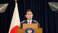 Japan's Prime Minister Fumio Kishida speaks at a news conference during his visit to New York for the 77th United Nations General Assembly on September 22, 2022. (REUTERS/Caitlin Ochs)