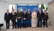 Deputy Prime Minister and Minister of Foreign Affairs H E Sheikh Mohammed bin Abdulrahman Al Thani with  Their Highnesses and Excellencies Ministers of Foreign Affairs of the Cooperation Council for the Arab States of the Gulf and High Representative of the European Union for Foreign Affairs and Security Policy H E Josep Borrell. 
