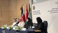 Officials addressing the press conference at HBKU, yesterday. 