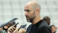 Qatar coach Felix Sanchez during Al Annabi's open training session at the Jassim Bin Hamad Stadium, yesterday.  Pictures: Salim Matramkot/The Peninsula