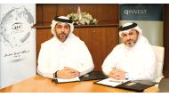 Salem Al Mannai, Group CEO of QIC and Hussain Abdulla, Co-CEO of QInvest, during the announcement of the establishment of Epicure Islamic Investment Management, in Doha, recently. 