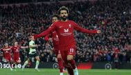 Liverpool's Mohamed Salah celebrates scoring the only goal of the EPL match against Manchester City at Anfield, Liverpool, Britain, on October 16, 2022.  REUTERS/Phil Noble