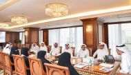 Minister of Labour H E Dr. Ali bin Smaikh Al Marri chairing the first meeting of the Regular Forum for Job Qatarisation in Private Sector.