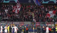 RB Leipzig's players react after the UEFA Champions League Group F football match between Shakhtar Donetsk and RB Leipzig in Warsaw, on November 2, 2022. (Photo by JANEK SKARZYNSKI / AFP)