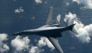 Files handout taken on July 30, 2017, released by the US Air Force shows a US Air Force B-1B Lancer. Photo by Jacob Skovo/ US AIR FORCE / AFP