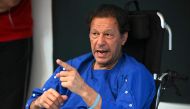 In this picture taken on on November 4, 2022, Pakistan's former prime minister Imran Khan addresses media. Photo by Arif Ali / AFP