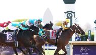 Marsalis and jockey Ricaardo Santana Jr on their way to win the race. Pictures: Coady Photography