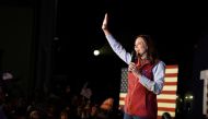 Republican candidate for Michigan Governor Tudor Dixon speaks at a campaign rally, on the eve of the midterm elections in Grand Rapids, Michigan, U.S., November 7, 2022. Reuters/Dieu-Nalio Chery