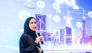 Mariam Ahmed Al Khal, Director ICT Product Development at Ooredoo addressing the event.