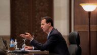 Syria's President Bashar al-Assad speaks as he meets with the Syrian cabinet in Damascus, Syria in this handout picture released by Sana on March 30, 2021. File Photo / Reuters