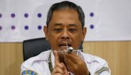 Head of the Sub Committee of Aircraft Transport Accident Investigation, Nurcahyo Utomo delivers his speech during the final report of a probe into the 2021 crash of Sriwijaya Air Flight SJ 182 in Jakarta, Indonesia, November 10, 2022. REUTERS/Ajeng Dinar Ulfiana