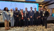 FIG First Vice President and QGF President Ali Al Hitmi (centre) with other officials.