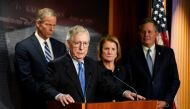 US Senate Minority Leader Mitch McConnell (R-KY) speaks during a news conference following Senate Republican leadership elections that included his re-election as minority leader at the US Capitol in Washington, US, on November 16, 2022. REUTERS/Elizabeth Frantz