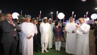 Minister of Culture H E Sheikh Abdulrahman bin Hamad Al Thani with Their Excellencies the Ambassadors at Darb Al Saai.