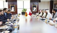 Minister of Transport H E Jassim Saif Ahmed Al Sulaiti meeting with Minister of Roads and Urban Development of Iran H E Mehrdad Bazrpash, in Tehran, yesterday.
