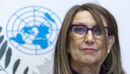 Rebeca Grynspan, Secretary-General of the United Nations Conference on Trade and Development (UNCTAD) attends a news conference and gives an update on the Black Sea Grain Initiative in Geneva, Switzerland, on December 15, 2022. REUTERS/Denis Balibouse
