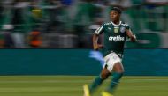 In this file photo taken on November 09, 2022, Palmeiras' Brazilian midfielder Endrick runs during their 2022 Brazilian Championship football match against America MG at Allianz Parque stadium in Sao Paulo, Brazil. (Photo by Miguel SCHINCARIOL / AFP)