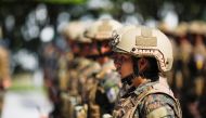 Salvadoran soldiers take part in a ceremony to receive personal protective equipment for military personnel deployed in the fifth phase of the Territorial Control plan in San Salvador, El Salvador, on December 8, 2022. File Photo / Reuters