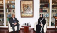 Assistant Foreign Minister H E Lolwah bint Rashid Al Khater meeting with Unesco Representative for the Gulf States and Yemen and Director of the Unesco Office in Doha, H E Salah El Din Zaki Khaled.
