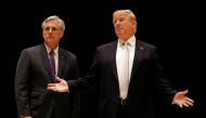 US President Donald Trump speaks as he and House Majority Leader Kevin McCarthy arrive for dinner at Trump's golf club in West Palm Beach, Florida, US, on January 14, 2018. File Photo / Reuters