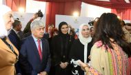 Minister of Social Development and Family HE Mariam bint Ali bin Nasser Al Misnad (centre) represented the State of Qatar during the opening of the exhibition.