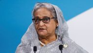 Bangladesh's Prime Minister Sheikh Hasina speaks during a plenary session at the start of the Paris Peace Forum, in Paris, France, on November 11, 2021. File Photo / Reuters