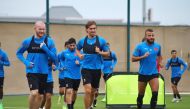 Al Arabi players during a training session.