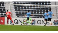 Al Arabi's Youssef Msakni (left) shoots at the goal. PIC: Amr Diab
