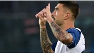 Mattia Zaccagni scored the opener from the penalty spot as Lazio kept their Champions League hopes alive with a 2-0 win at Sassuolo. (Miguel MEDINA / AFP)
