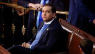 Newly elected freshman Rep. George Santos (R-NY), embroiled in a scandal over his resume and claims made on the campaign trail, sits alone in the House Chamber surrounded only by the children of other representatives, on the first day of the 118th Congress at the US Capitol in Washington, US, on January 3, 2023. File Photo / Reuters
