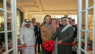 Sheikh Nawaf bin Nasser Al Thani (right) inaugurates the new Café Ladurée branch at Place Vendome Mall.