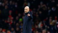 Manchester United manager Erik ten Hag reacts during the English Premier League match against Arsenal at the Emirates Stadium, London, Britain on January 22, 2023. Action Images via Reuters/Peter Cziborra