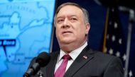 File photo: Secretary of State Mike Pompeo speaks at the National Press Club in Washington, DC, US, January 12, 2021. (Andrew Harnik/Pool via REUTERS)