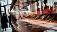 A variety of chocolates on display inside Pierre Marcolini, a luxury chocolate shop in Brussels, in 2019. Washington Post photo by Salwan Georges
