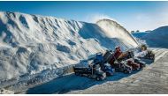 Aerial picture of snow removal operation in Montreal, Quebec, Canada, on January 27, 2023. Photo by Sebastien ST-JEAN / AFP