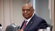 US Defense Secretary Lloyd Austin looks on during a meeting with Georgian Defense Minister Juansher Burchuladze, not pictured, at the Pentagon in Washington DC, on February 9, 2023. (Photo by OLIVIER DOULIERY / AFP)