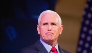 In this file photo taken on April 12, 2022 former US Vice President Mike Pence speaks at a campus lecture hosted by Young Americans for Freedom at the University of Virginia in Charlottesville, Virginia.  (Photo by Ryan M. Kelly / AFP)