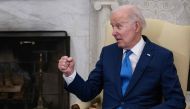 US President Joe Biden speaks during a meeting with Brazilian President Luiz Inacio Lula da Silva in the Oval Office of the White House in Washington, DC, on February 10, 2023. (Photo by ANDREW CABALLERO-REYNOLDS / AFP)
