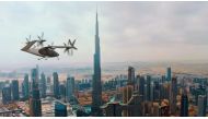 Dubai's flying taxis unveiled at the World Government Summit 2023. (Twitter)
